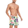 thumbnail image 4 of FORMRS Mens Swim Trunks Mesh Liner Quick Dry Casual Beach Board Shorts with Pockets, Sizes S-2XL, Purple Clover Pattern, 4 of 9