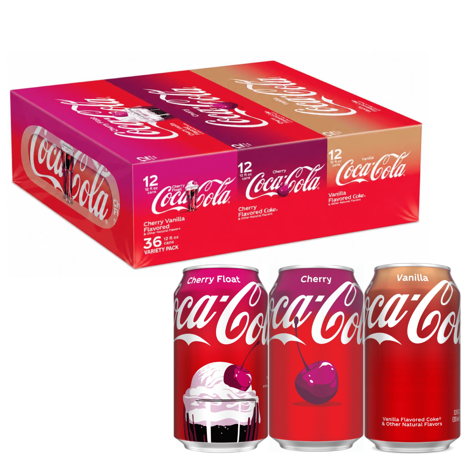 Coca-Cola Cherry Soda 12oz Cans (Pack of 48) - Walmart.com
