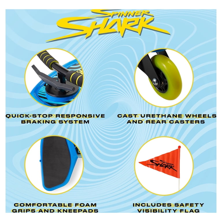 Spinner Shark Drifting Kneeboard Ride on Caster Board for Kids