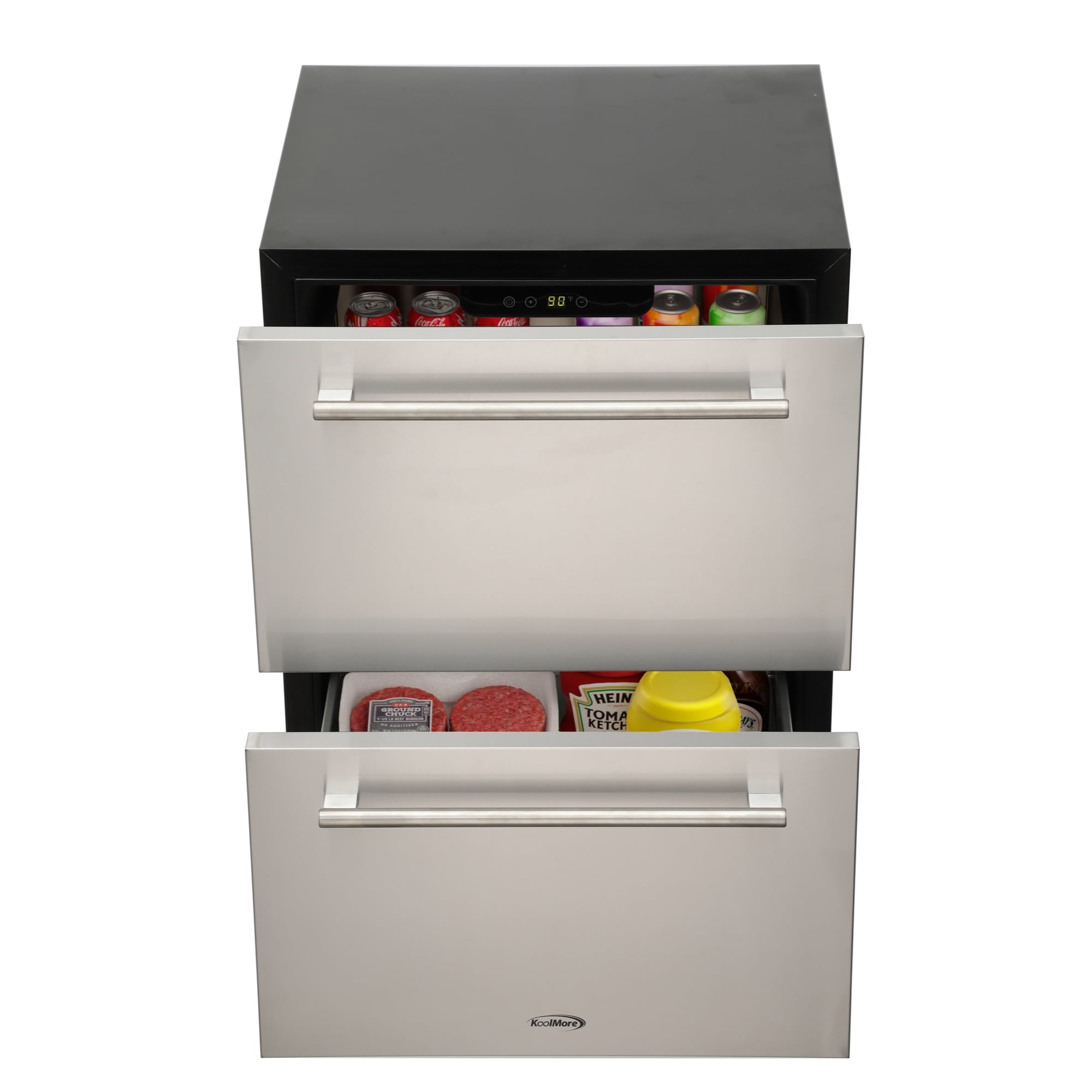 24 in.  Built-in Two-Drawer Refrigerator in Stainless-Steel (KM-OKS-RD2)
