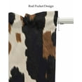 thumbnail image 5 of Cow Patterned Kitchen Valances for Windows Farmhouse Linen Window Valance Curtain for Living Room Window Treatment Vintage Farmhouse Abstract Country Western Valance Rod Pocket Topper, 42 x 12 Inch, 5 of 6