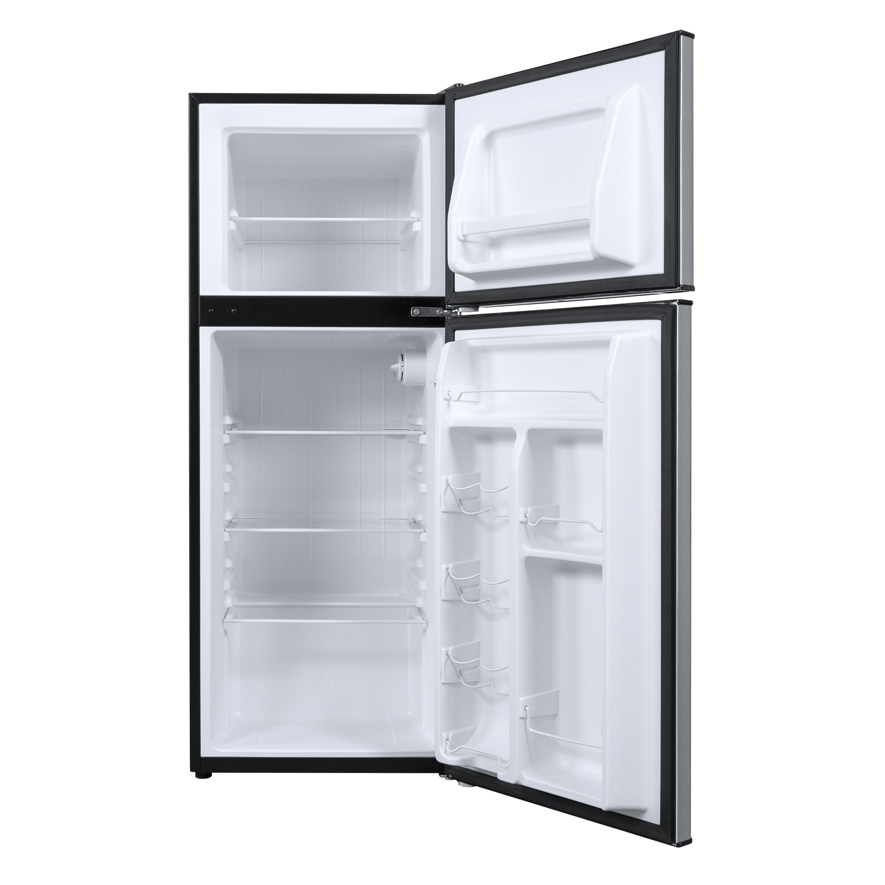 Galanz 4.6. Cu ft Two Door Mini Refrigerator with Freezer, Stainless Steel, New, Width 19.13" - image 4 of 11