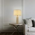 thumbnail image 5 of 1-Light Classic Table Lamp with Natural Travetine Stone Base and Beige Fabric Drum Shade, 5 of 10