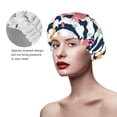 thumbnail image 4 of Easygdp Colorful Llama Shower Caps for Women, Double Waterproof Layers Shower Cap, Quick Drying Bath Hair Cap Reusable, 4 of 9