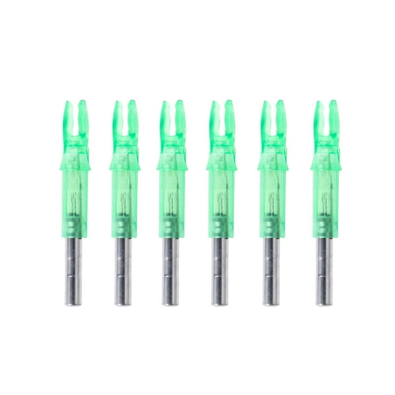 6 Pcs Archery LED Lighted Arrow Hunting Luminous Arrow Tails Bow Accessories Internal Arrow End Fit 6.2mm Arrow Shaft (Green)
