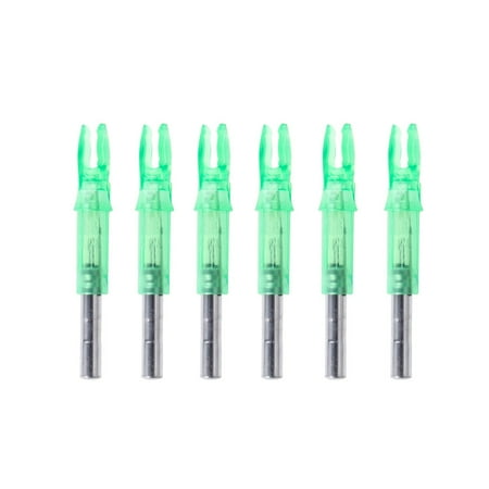 6 Pcs Archery LED Lighted Arrow Hunting Arrow Tails Bow Accessories Internal Arrow End Fit 6.2mm Arrow Shaft (Green)
