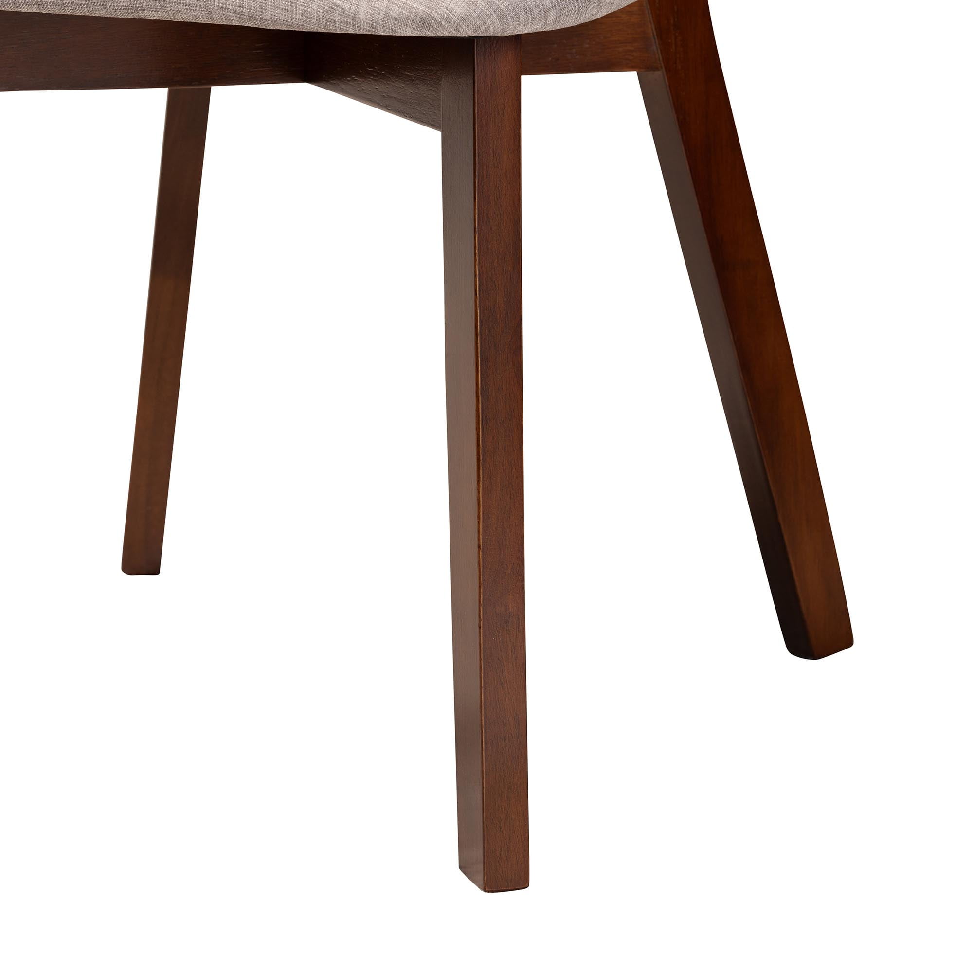 Baxton Studio Dannell Mid-Century Modern Grey Fabric and Walnut Brown Finished Wood 2-Piece Dining Chair Set