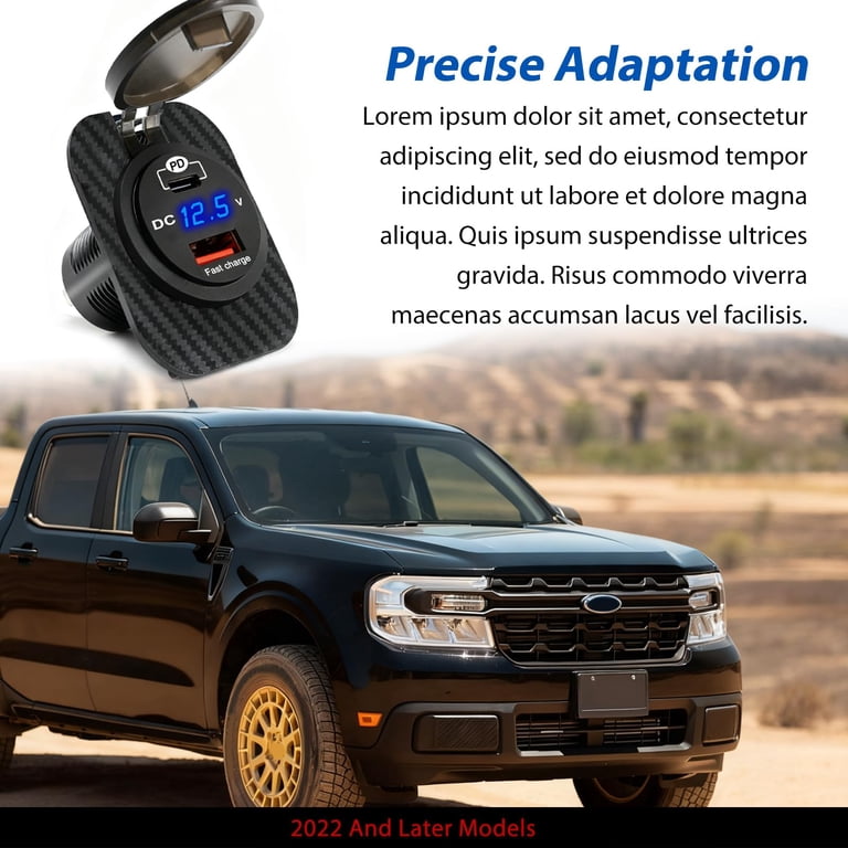 ford maverick cigarette lighter 12V Bed Outlet for (2022+)  12V Socket Kit for Flexbed E-DIY  Thickened Heavy-Duty Design, Tool-Free Installation, Weather-Resistant Power Access (Cigarette version) : Automotive With its tool 12V Car-Mounted Embedded Power Socket