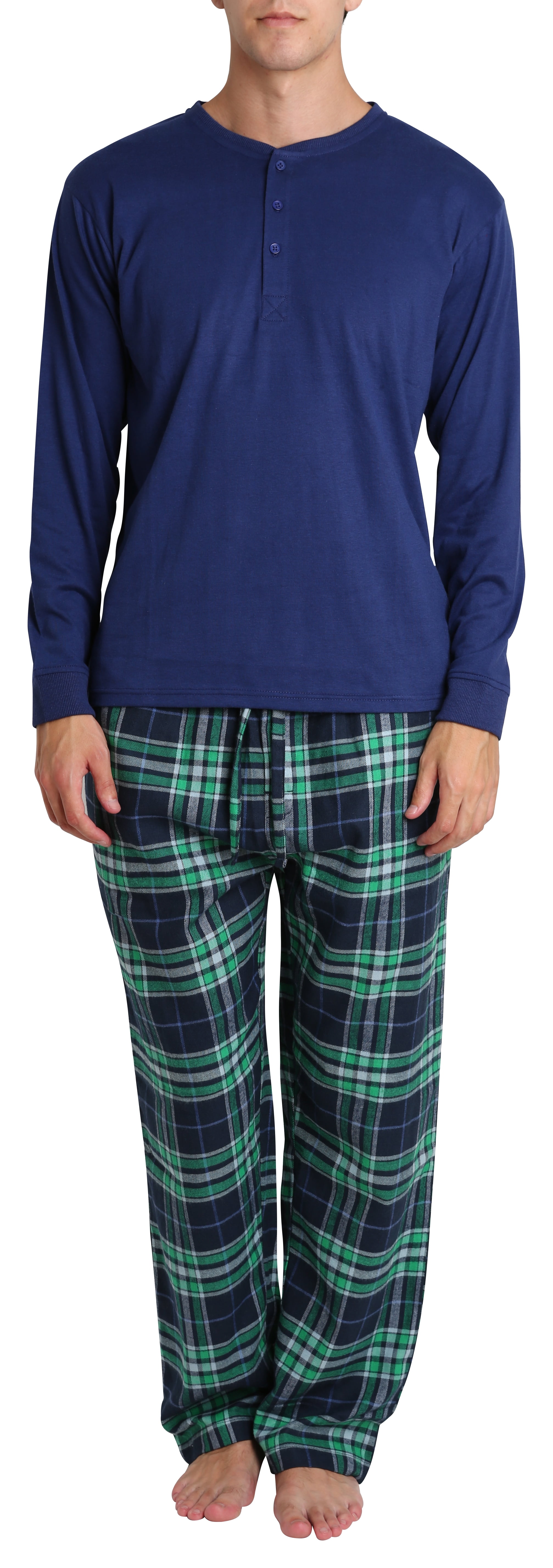 Adult Men's Flannel Pajama Jammies Big Tall Pant Long Sleeve Cotton