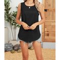 thumbnail image 4 of Women's Casual Sleeveless Tank Top with Scoop Neck and Pleated Front Boho Tops Loose Fit Tunics Summer Vacation Outfits Flowy, 4 of 6