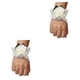 thumbnail image 2 of Yuarrent Accesorio de ramillete de muñeca de rosa satinada hecho a mano para cualquier ocasión, fácil de usar N1 blanco lechoso 2Conjunto, 2 of 6