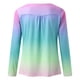 thumbnail image 4 of Camiseta informal para mujer, blusa estampada de manga larga con cuello redondo y fruncido Fridja  fjkfkj218, 4 of 5