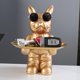 thumbnail image 5 of Escultura de perro nórdico, figurita de perro de resina con bandeja, almacenamiento de baratijas, figurita de Animal, llavero para decoración , B-dorado Macarena llavero de estatua de resina, 5 of 7