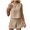 Beige, variant on Weardear Women's Summer 2 Piece Outfits Casual Button Back Crop Tank Tops and High Waist Shorts Set