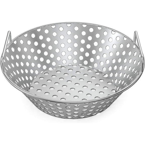 14 Inch Stainless Steel Charcoal Basket Accessories Compatible with Kamado Joe Classic | Large Big Green Egg | Pit Boss | Louisiana Grills & Other Grills - New Version of Hollow Holes Design