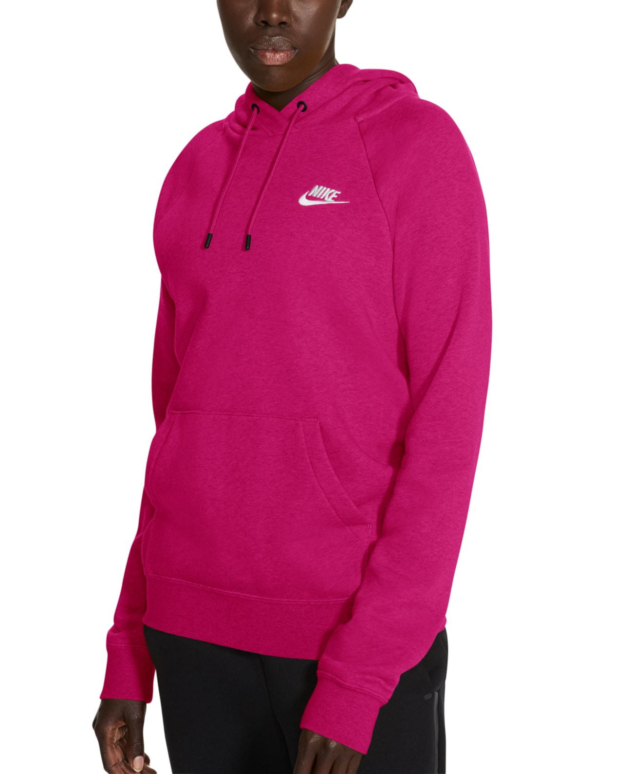 Nike Womens Sportswear Essential Fleece Hoodie,Fireberry/heather/White ...