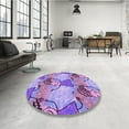 thumbnail image 4 of Ahgly Company Machine Washable Indoor Rectangle Transitional Dark Orchid Purple Area Rugs, 3' x 5', 4 of 7