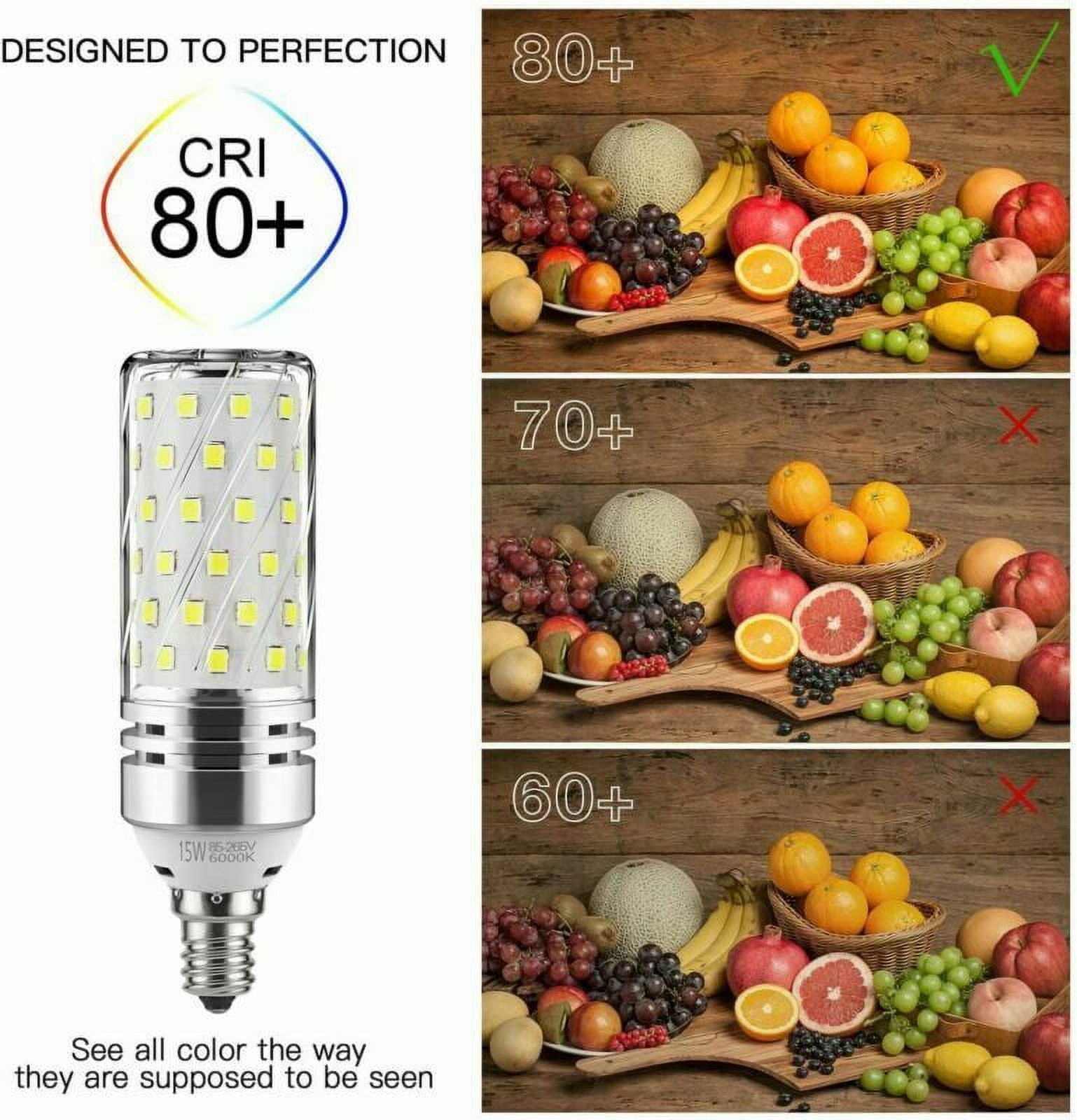 LNKOO 3x E12 LED Corn Bulbs 12W LED 1500LM Candelabra Light Bulbs Daylight White 6000K(Equivalent to 100W Halogen Lamp Replacement)