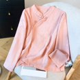 thumbnail image 1 of Xuyuer Embroidered Button-Down Shirt - Women's Long Sleeve Round Neck Casual Top for Garden Party Attire, Spring Brunch Events & Feminine Office-to-Evening Elegance, 1 of 6