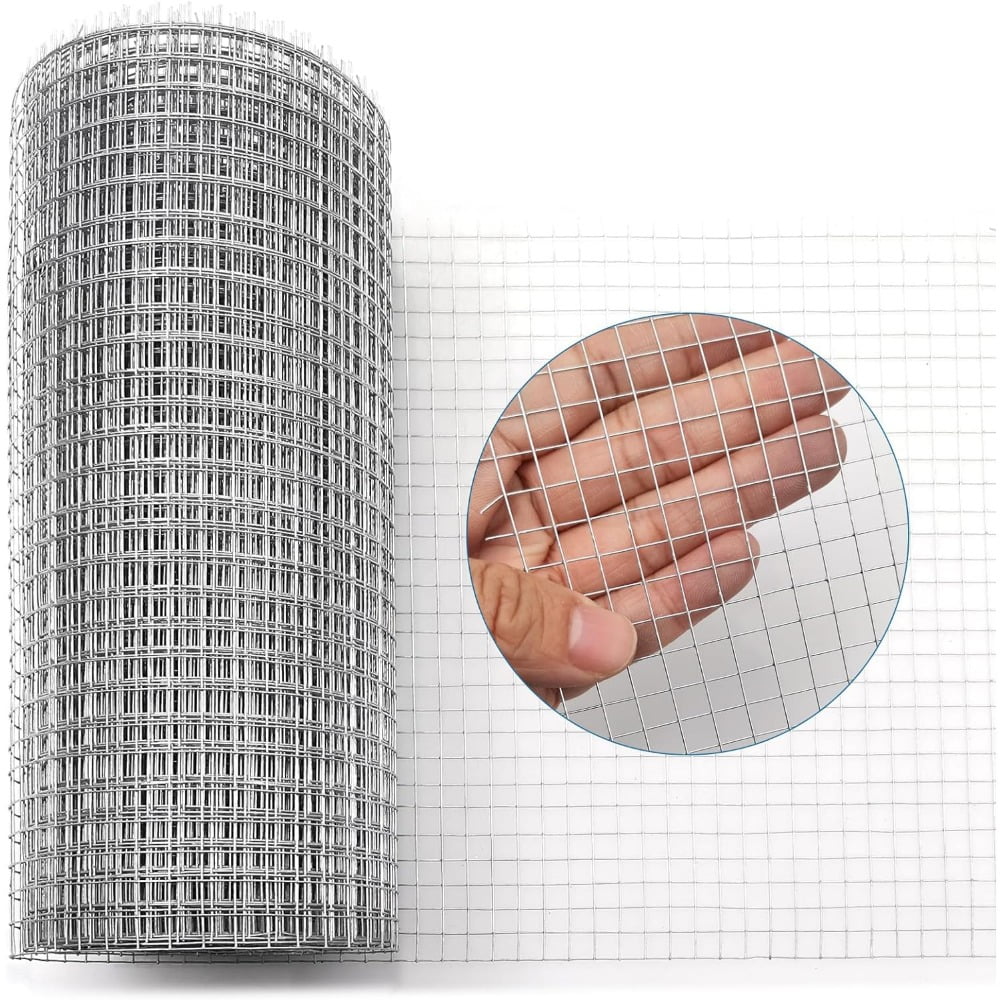 Hardware Cloth 1/4 Inch Galvanized Wire Mesh Roll 8 Inch x 20 ft (23GA) for Garden Plant Welded Metal Wire Fencing Roll, Rabbit Cages Snake Fence