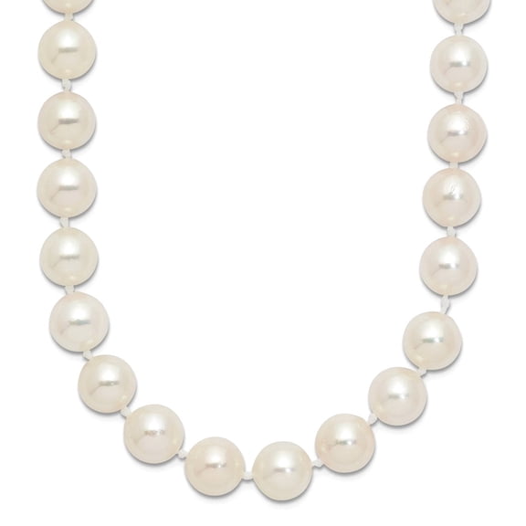 14k Yellow Gold 7-7.5mm White Akoya SW Freshwater Cultured Pearl Necklace 16 Inch Pendant Necklace for Women