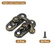thumbnail image 3 of Uxcell 6 Pack Vintage Lock Clasp, 23 x 26mm Mini Swing Arm Right Clasp Latch, Bronze, 3 of 5