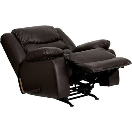 Flash Furniture Plush Leather Rocker Recliner Brown