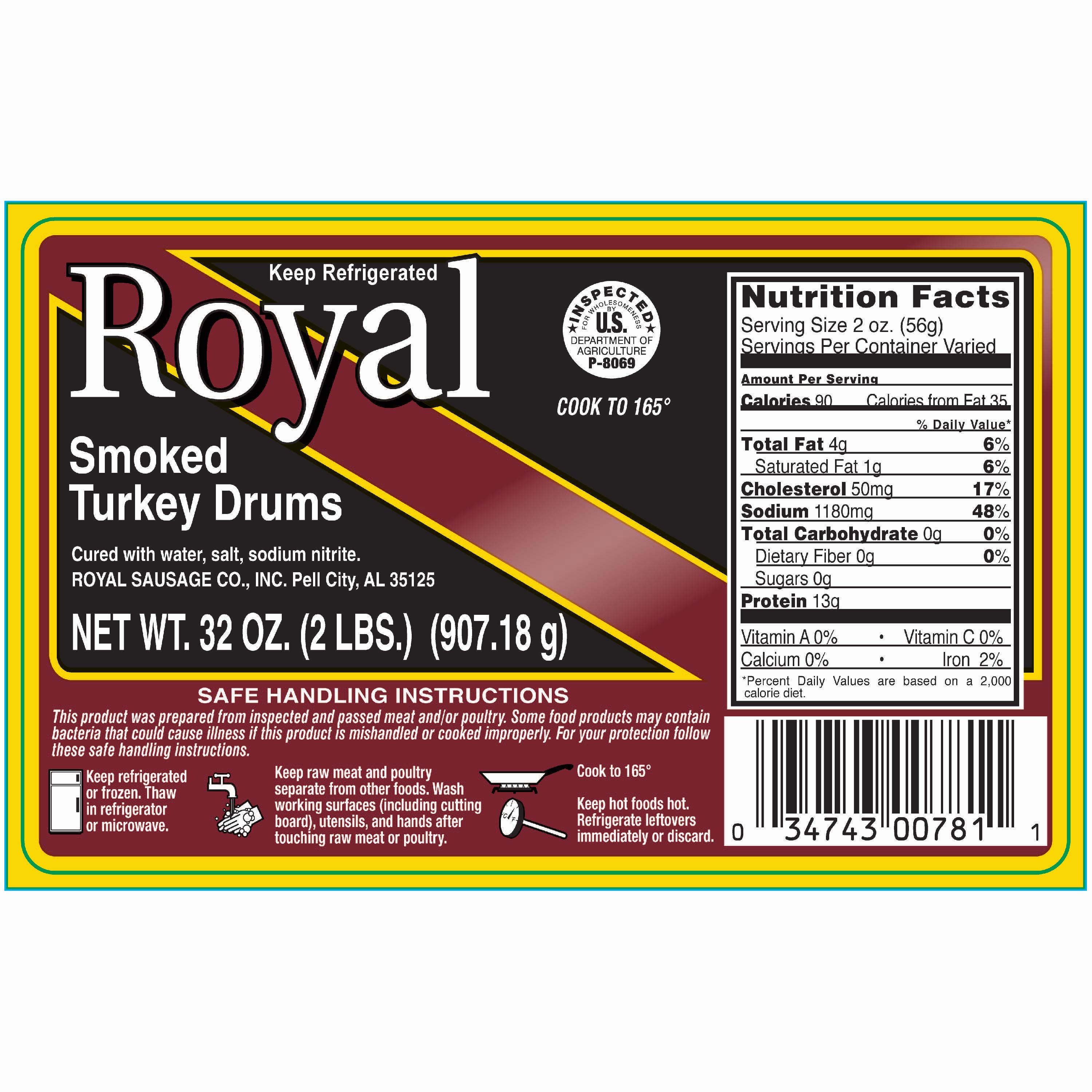 Royal Premium Quality Smoked Turkey Drums, 32 oz - image 2 of 7