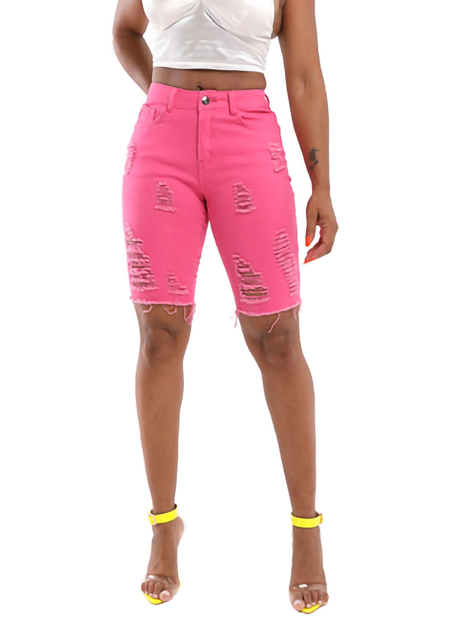 Denim Shorts for Women Casual Skinny Ripped Short Jeans Bermuda Shorts