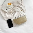 thumbnail image 4 of Bolso pequeño de pecho para mujer de vacaciones en la playa, regalos de moda de PU tejidos a mano (blanco), 4 of 9