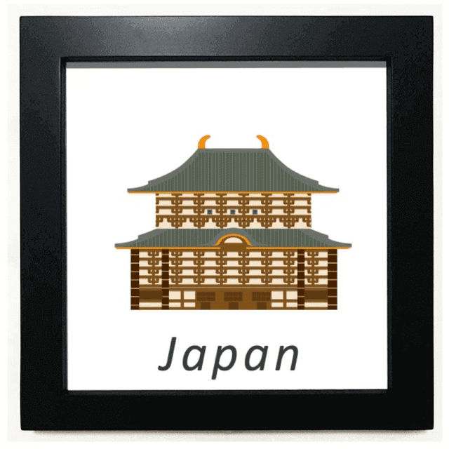 Traditionnel Japonais Culturel Temple Noir Carré Cadre Photo Mur Table