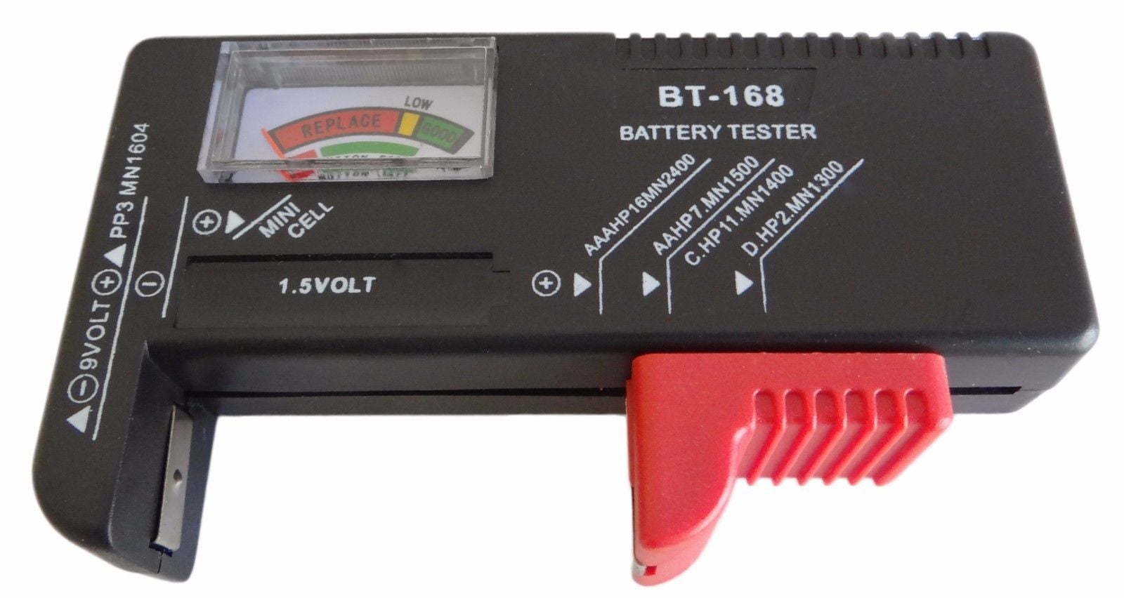 Battery Volt Tester 1.5V AA AAA C D 9V PP3 6F22 006P Button Cell Checker BT-168 