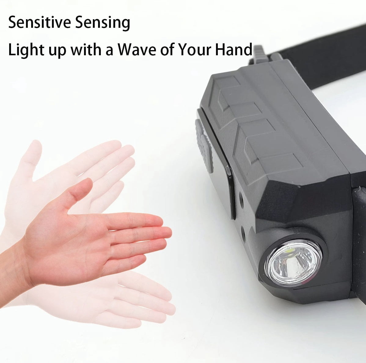 LED Headlamp Rechargeable, 230° Wide Beam Head Lamp, 10Mode Headlamps for Kids Adults, Headlamp Flashlight with Red Light and Motion Sensor, Head Lights for Forehead Running Camping