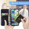 thumbnail image 6 of for iPhone 14 Wallet Case, Vintage PU Leather Flip Case with Card Holder Kickstand Hidden Magnet Folio Case Book Cover Compatible with iPhone 14 - Black, 6 of 8