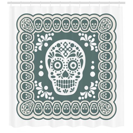 Sugar Skull Shower Curtain Mexican Dia De Los Muertos Symbol In A