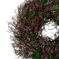 thumbnail image 3 of Northlight 13" Unlit Frosted Brown Twig Artificial with Leaves and Berries Christmas Wreath, 3 of 3