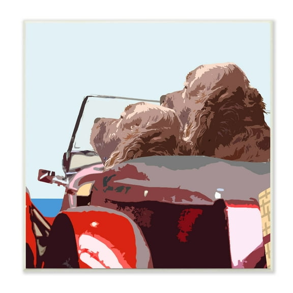 Stupell Industries Dogs Driving Convertible Car Clear Blue Sky Graphic Art Unframed Art Print Wall Art, Design by Noah Bay