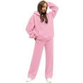 thumbnail image 4 of Niaviben Sweatpants and Hoodie Set for Women Jogger Sets for Women 2 Piece Long Sleeve Set Sweatshirts for Women Trendy Womens Sweatshirt Long Sweatshirts for Women Fall Sweatshirt Pink XL, 4 of 9