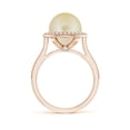 thumbnail image 2 of ANGARA Golden South Sea Cultured Pearl Halo Ring with Milgrain in 14K Rose Gold for Women | June Birthstone, Birthday, Anniversary, Jewelry Gift for Women | Pearl Ring, 2 of 5
