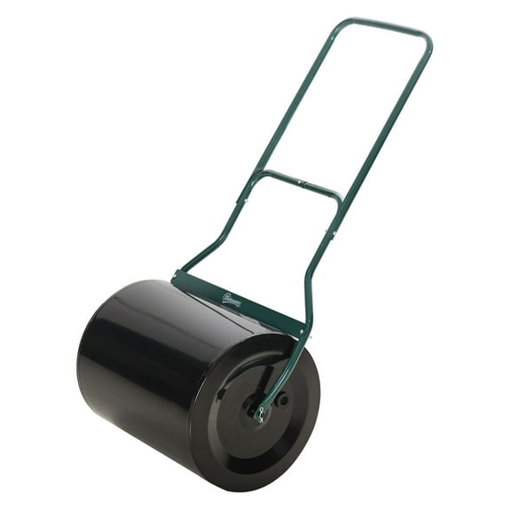 20ft Sod Roller, Push Tow Behind Lawn Roller w/ U-Handle, 16Gal Capacity, Drain Plug, Garden Roller for Seed Flattening - Black