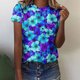 thumbnail image 2 of Moda mujer cuello redondo impresión camisa camisetas manga corta verano camiseta Tops blusa Pompotops hkajfhjk462898, 2 of 5