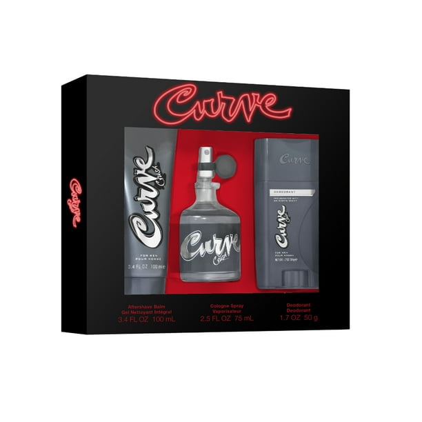 Curve Crush Men's Fragrance 3 Piece Gift Set, 2.5 fl. oz. Eau de Cologne, 3.4 fl. oz. Aftershave