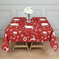 thumbnail image 3 of Christmas Square Tablecloth 60x60 Inch – Waterproof Polyester Printed Table Cover, Wrinkle Resistant & Washable for Kitchen Dining Picnic Party Decor, Single-v4-13, White, 3 of 6