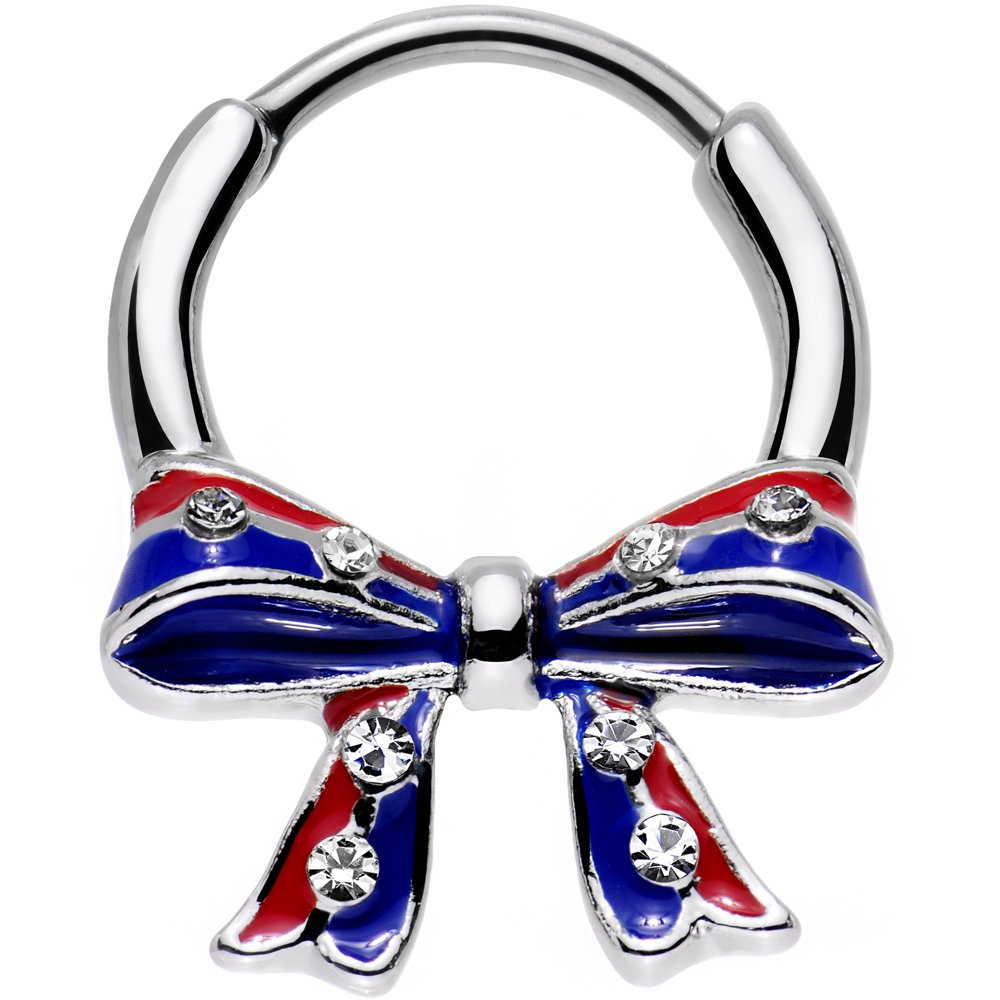 Body Candy Body Candy Stainless Steel Clear Accent Red Blue America