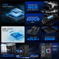 thumbnail image 3 of Computadora Escritorio Completa Xtreme PC Gaming Intel N100 16GB SSD 500GB Monitor 23.8 75Hz WIFI Black ideal para punto de venta, trabajo administrativo y uso diario, 3 of 6