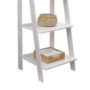 Jela Solid Wood 5 Shelf Ladder Bookcase White
