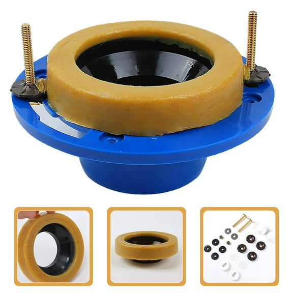 Masteelf 1 Set Toilet Flange with Wax Ring Toilet Gasket Home Bathroom Toilet Ring Installation Kit