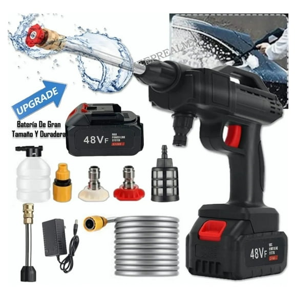 Pistola Lavado Coche Hidrolavadora Inalámbrico Alta Presión Brush 48v