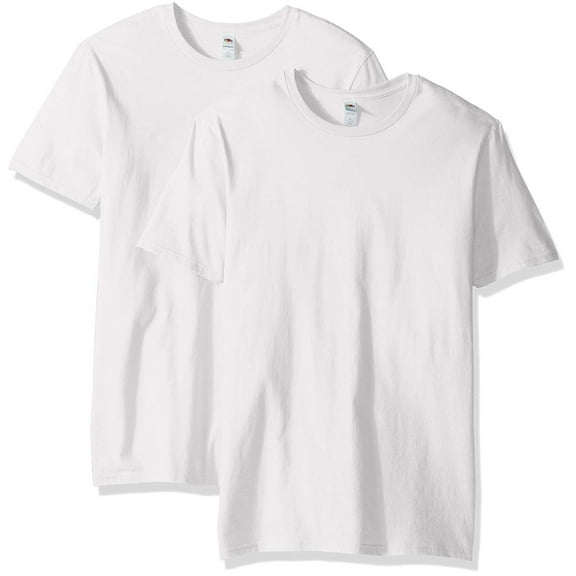 Fruit of the Loom Men's White Crew Neck Undershirts Cotton Tees, 3 Pack