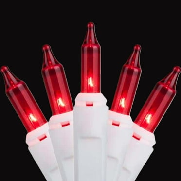 J. Hofert Co 100ct Everglow Mini Christmas String Light Set White Wire - Red